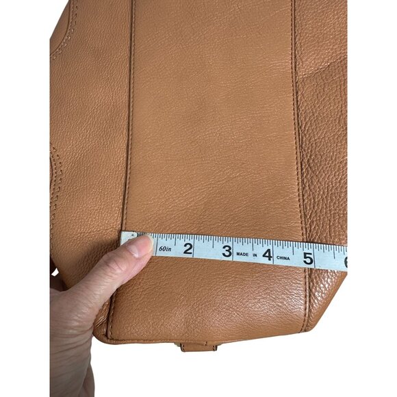 Tory Burch AMALIE Camel Satchel Shoulder Bag Pebbled Leather Beige Dust Bag - Picture 16 of 16